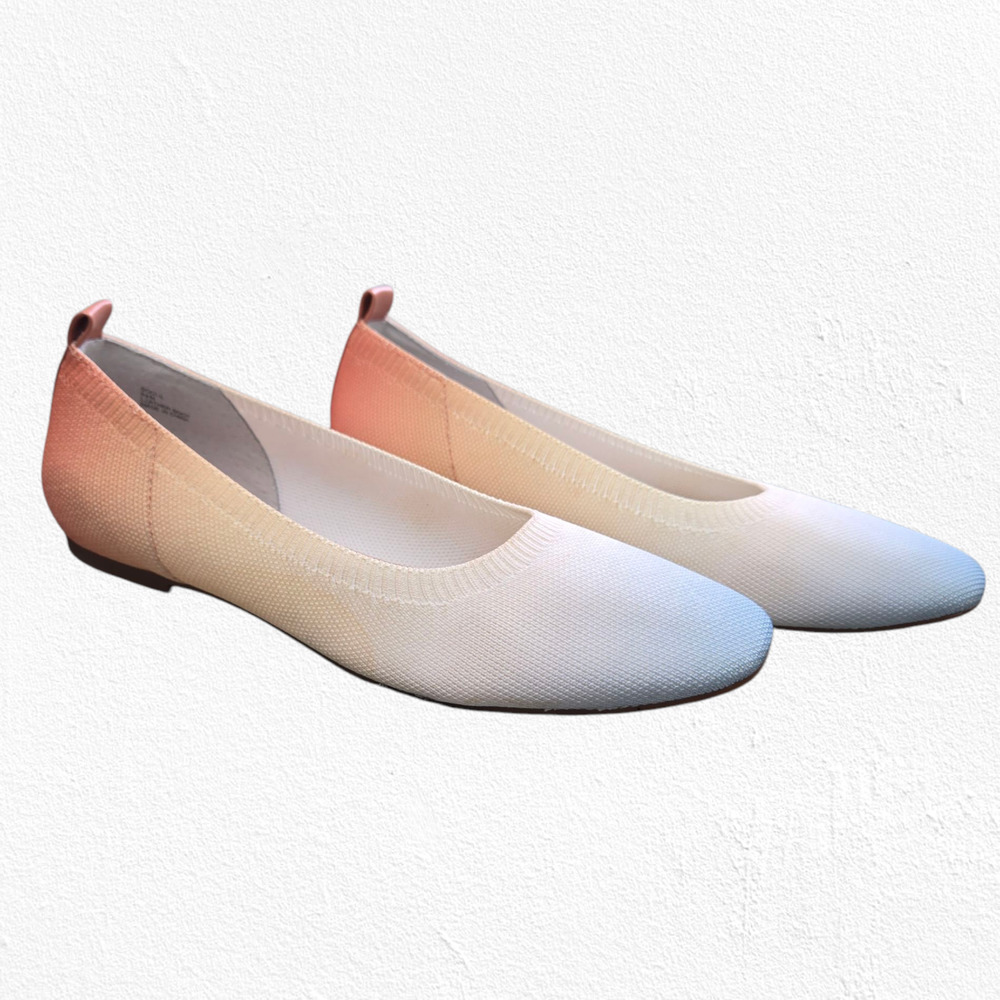 Sanctuary Gradient Knit Ballet Flats Pink Peach Ombre Slip-On Shoes Size 8.5